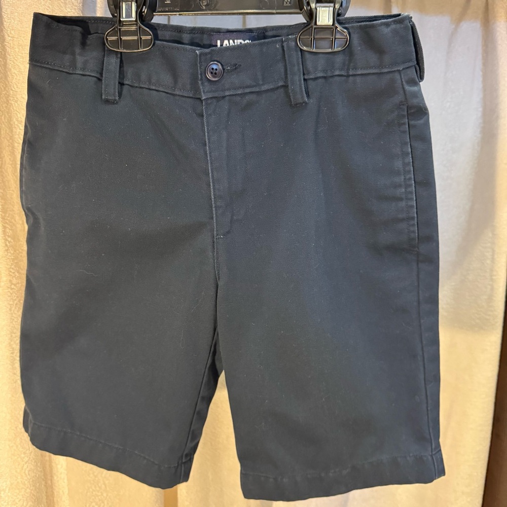 Lands' End Boy's Dark Blue Flat Front Shorts